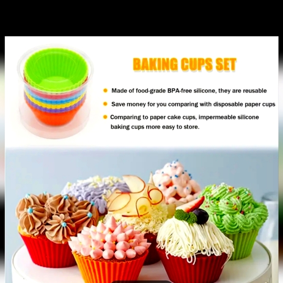 12 Silicone Baking Cups!  Two each of 6 different colors! - Picture 4 of 5